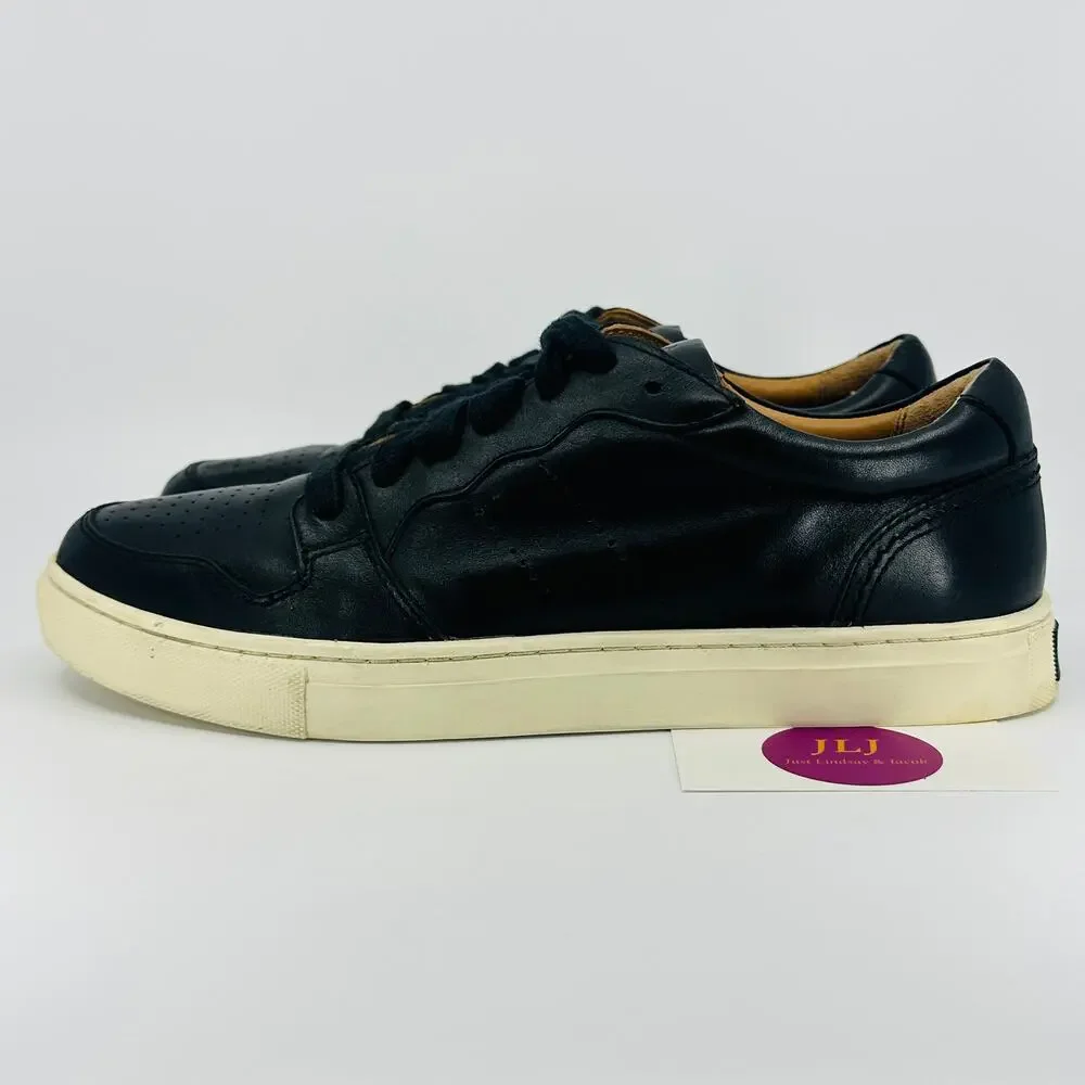 Polo Ralph Lauren Men's Jeston Black Calfskin Leather Casual Sneakers Size 10.5D